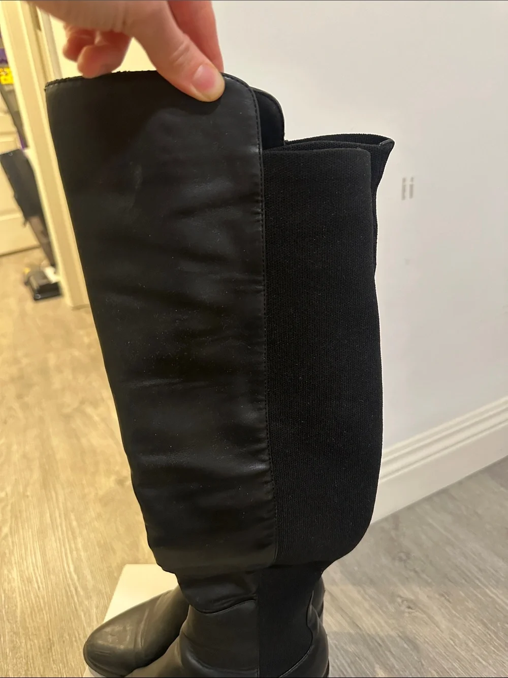 Steve Madden Black Over-The-Knee Block Heel Boots